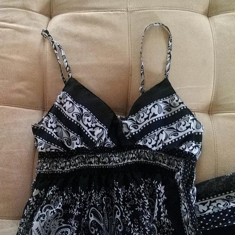 She's Cool black and white floral maxi DRESS SIZE XL